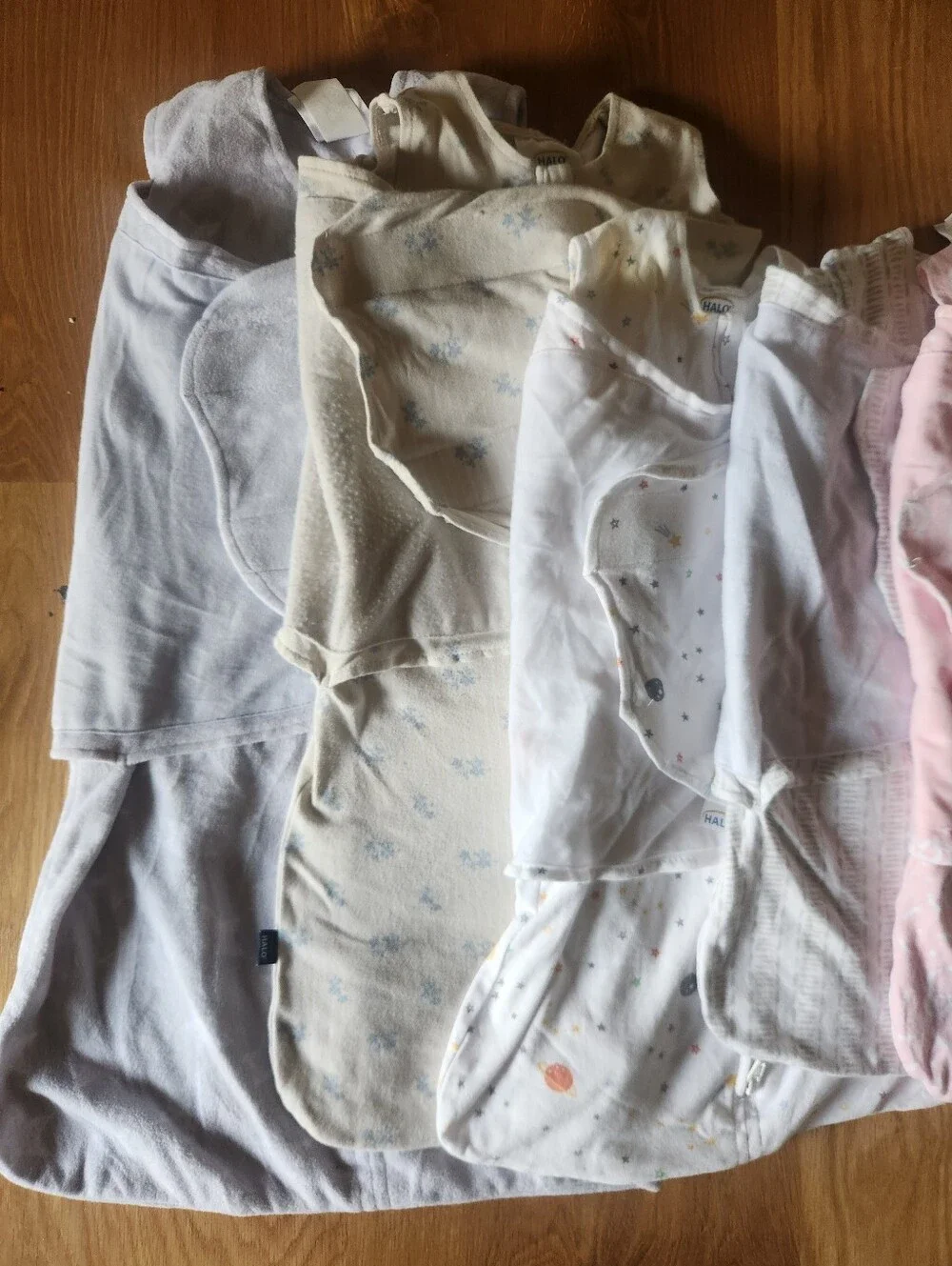 Assorted Kids Pajama Halo Sleep Sacks - Pink, Blue, White Lot Of 9